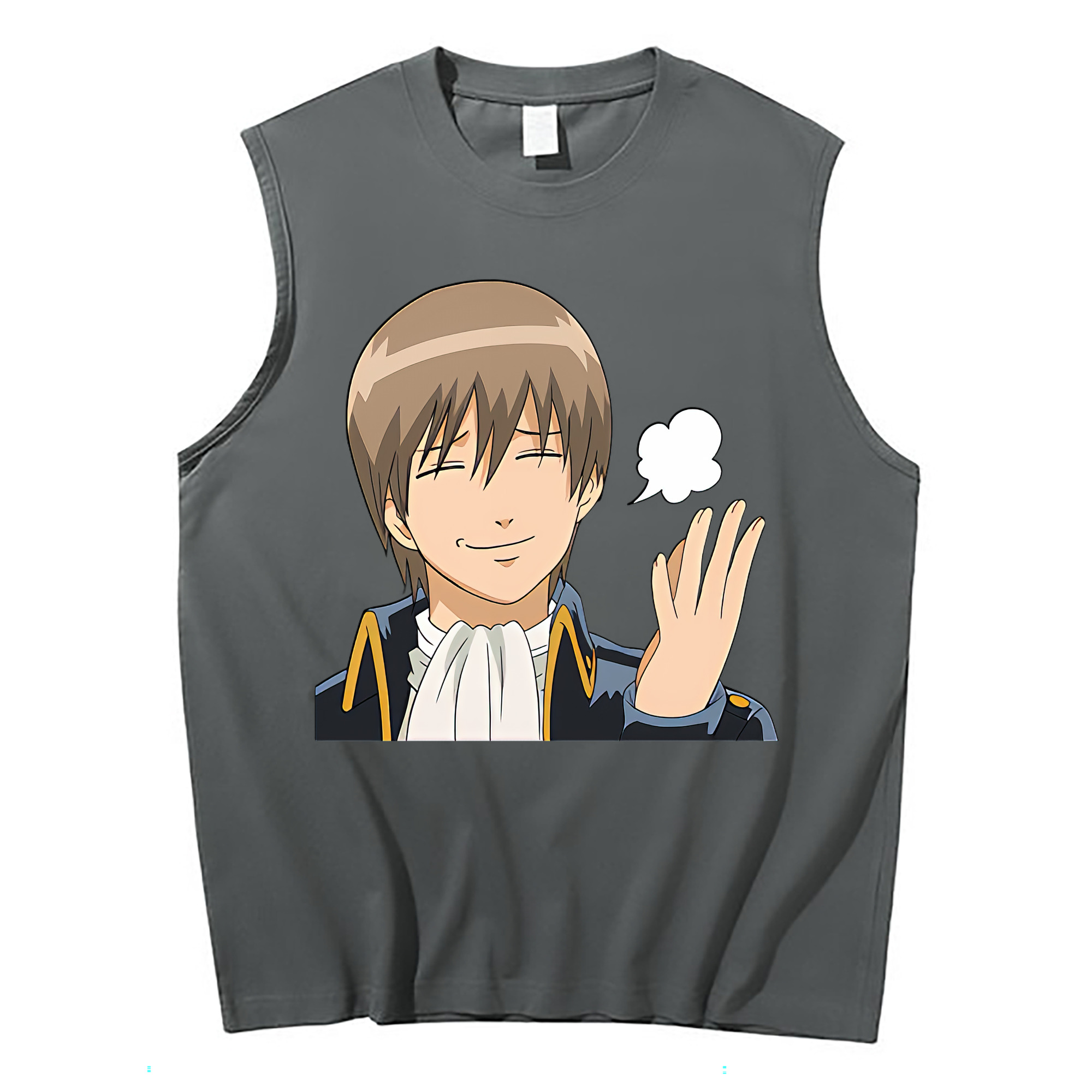 （画像用） ぎんたま 坂田銀時（さかたぎんとき） 神楽 志村新八（しむら しんぱち） GINTAMA Sakata Gintoki Kagura Shimura Shinpachi コットン100％タンクトップ（フロントプリント）